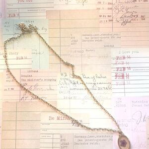 Gold Necklace with Purple Flower Pendant